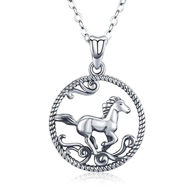 Horse Necklace Sterling Silver Lovely Animal Pendant Necklace