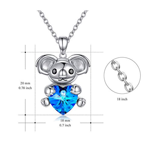 POPLYKE Koala Necklace Sterling Silver Koala Bear Pendant Animal Jewelry Gifts for Women Girls Mom Daughter Mothers Day Brithday