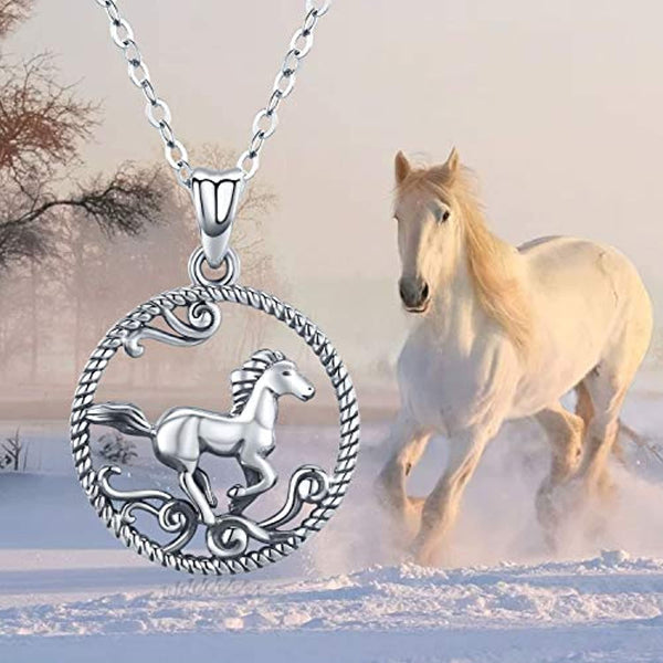 Horse Necklace Sterling Silver Lovely Animal Pendant Necklace