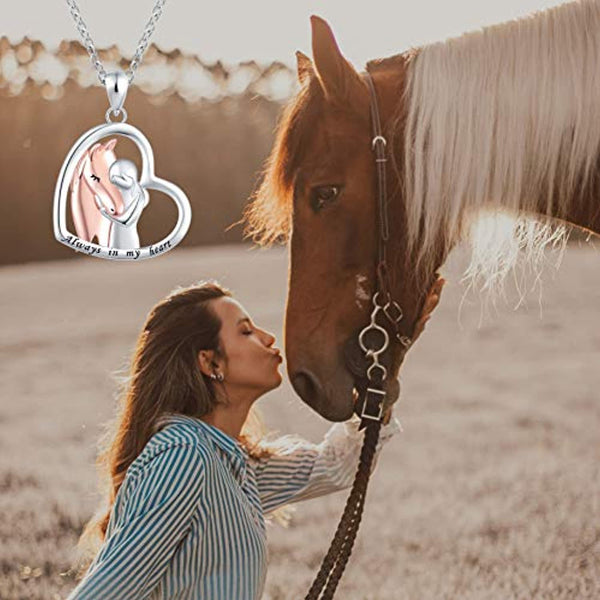 Horse Jewelry 925 Sterling Silver Lovely Animal Pendant Necklace