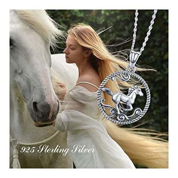 Horse Necklace Sterling Silver Lovely Animal Pendant Necklace