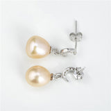 Luxury Color CZ Stone Pearl Mounting Earrings Pearl CZ Earring