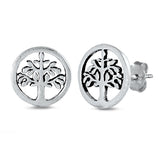 Silver Tree of Life Stud Earrings