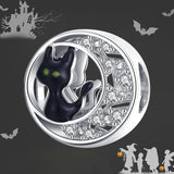 925 Sterling Silver Mysterious Halloween Black Cat Charm For Bracelet  Fashion Jewelry For Holiday