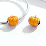 925 Sterling Vivid Pumpkin Charm For Bracelet  Fashion Jewelry For Women