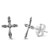 Silver Cross Stud Earrings