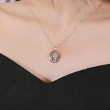 New 100% 925 Sterling Silver flower chain Round necklace with clear CZ for Women fashion Jewelry Gifts free shipping