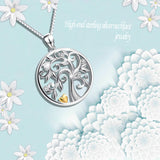 S925 Sterling Silver Creative Micro-Inlaid Tree Of Life Pendant Necklace Female Jewelry Cross-Border Exclusive