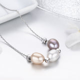 S925 sterling silver love friendship affection necklace white gold plated freshwater pearl pendant necklace