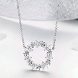 Elegant 925 Sterling Silver Shining Stackable Star Round Shape Pendants Necklaces Women Wedding Jewelry