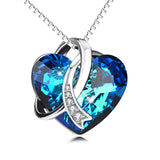 New Love Heart Necklace Crystal Beautiful Heart Chain Necklace