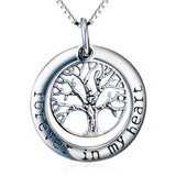 Forever In My Heart Engraved Circle Pendant Necklace