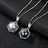 S925 sterling silver  freshwater pearl flower pendant fashion ladies necklace