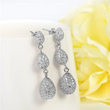 Drop Zirconia Tear Shape Earrings Heavy Silver Earrings Design