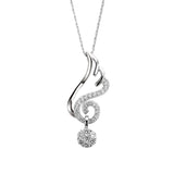 Angel lovers cubic  zircon sterling silver necklace pendant jewelry