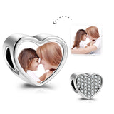 Zirconia Photo Pictures Beads Jewelry Kid Birthday Silver Charms