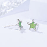 S925 Sterling Silver Earrings Fashion Zircon Pentagram Stud Earrings