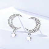 s925 sterling silver jewelry Japan and South Korea style Xingyue earrings female wild zircon earrings