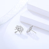 S925 Sterling Silver Earrings Women's Korean Simple Wild Micro Diamond Branch Earrings