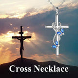 Butterfly Cross Necklace 925 Sterling Silver Cross Necklace for Women Girls Butterfly Jewelry Gifts