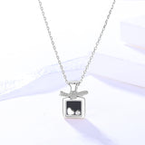 S925 sterling silver jewelry female Korean temperament black agate perfume bottle necklace neck decoration