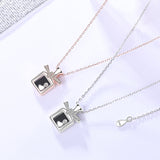 S925 sterling silver jewelry female Korean temperament black agate perfume bottle necklace neck decoration