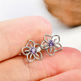 Hollow Simple Flower Design Sterling Silver Earrings