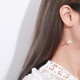 s925 sterling silver jewelry female Korean version of the wild asymmetric mermaid with inlaid fish tail earring