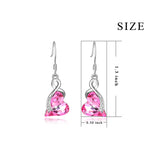 Bright Gemstone Heart Earring Shining Jewelry Women Favorite