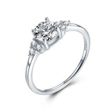 Princess Square clear CZ Finger Rings