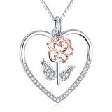 High Quality Flower And Heart CZ Pendant Necklace For Lover