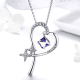 S925 Sterling Silver Meteor Trail Pendant Necklace White Gold Plated Austrian Crystal Zircon Necklace