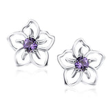 Hollow Simple Flower Design Sterling Silver Earrings