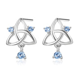 Gemstone 925 Sterling Silver Blue ZirconEarrings For Women Jewelry