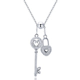 Heart Lock Key Pendant Necklace