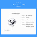 925 Sterling Silver Cute Clownfish Charm Precious Jewelry For Women Fit DIY Bracelet