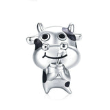 925 Sterling Silver Cute Little Cow Beads Charm For Bracelet Fashion Jewelry For Women or Man