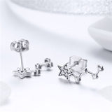 925 Sterling Silver Zircon Star Stud Earrings