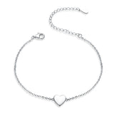 Silver White Gold Plated Simple Heart Bracelet
