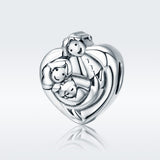 S925 Sterling Silver Oxidized Family of Three Charms