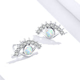 Lucky Eye Stud Earrings for Wonen 925 Sterling Silver Opal Jewelry Luxury Gifts Anti-allergic Ear Stud for Kids