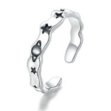 925 Sterling Silver Romantic Planet Adjustable Finger Ring Fashion Jewelry For Gift