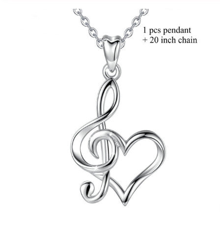 Amazon.com: WINNICACA Music Note Necklace for Women Sterling Silver Musical  Theme Pendant Jewelry Created Opal Necklace for Her Music Gifts for Music  Lovers: Clothing, Shoes & Jewelry