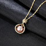 Infinity heart shape cubic zircon freshwater  Pearl  Necklace Pendant  Jewelry  Birthday Gifts for Girlfriend