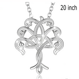 925 Sterling Silver Tree of life Pendant Necklace Solid silver Tree leaf & Celtics trinity necklace Jewelry with box