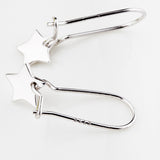 star five-pointed silver drop earrings new hot selling jewelry