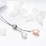 S925 Sterling Silver Elegant Declaration Pendant Necklace White Gold Plated Freshwater Pearl Necklace