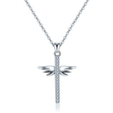 Cross angel wings zircon sterling silver jewelry wild fashion jewelry