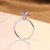 Cubic Zircon Engagement Ring Wholesale 925 Sterling Silver Two Tone Engagement Jewelry