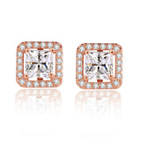 plated rose gold zircon earrings S925 silver wild  earrings wholesale